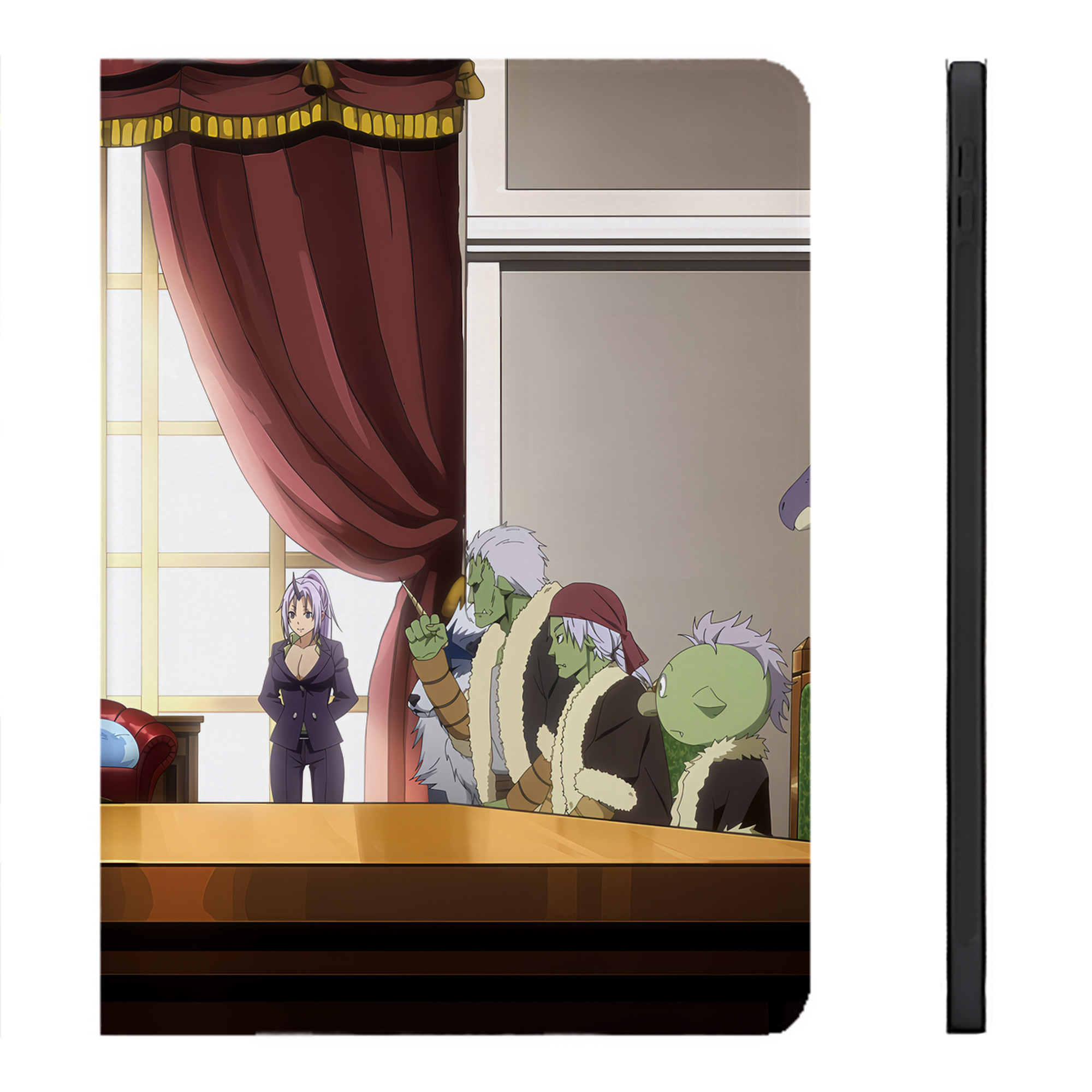 （画像用） 転スラ Regarding Reincarnated to Slime IPadケース ペンホルダー付き ブックスタイルデザイン